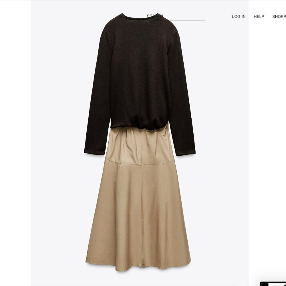 ZARA CLASP COMBINATION DRESS Size M NEW WITH TAG! - Picture 3 of 9
